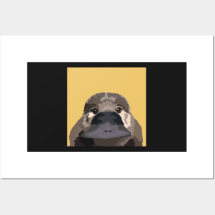 Petrova Platypus on a Yellow Background Posters and Art